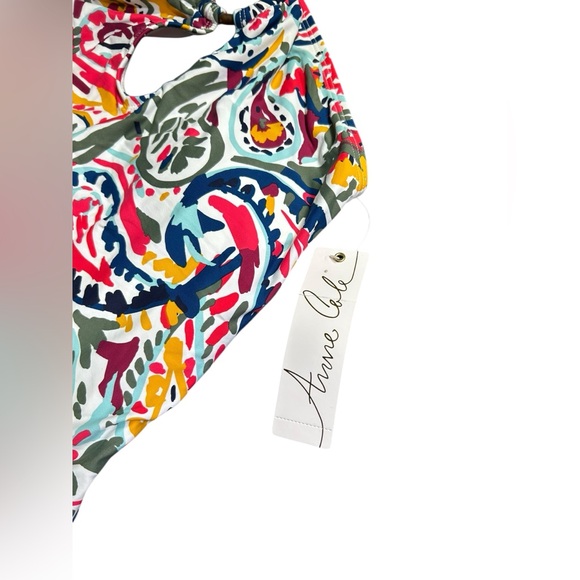 ANNE COLE Womens Stretch Cut Out Tie Ring High Neck One Piece Swimsuit NWT - Picture 4 of 7